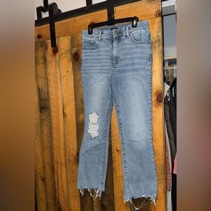 Women's Distressed Blue Jeans